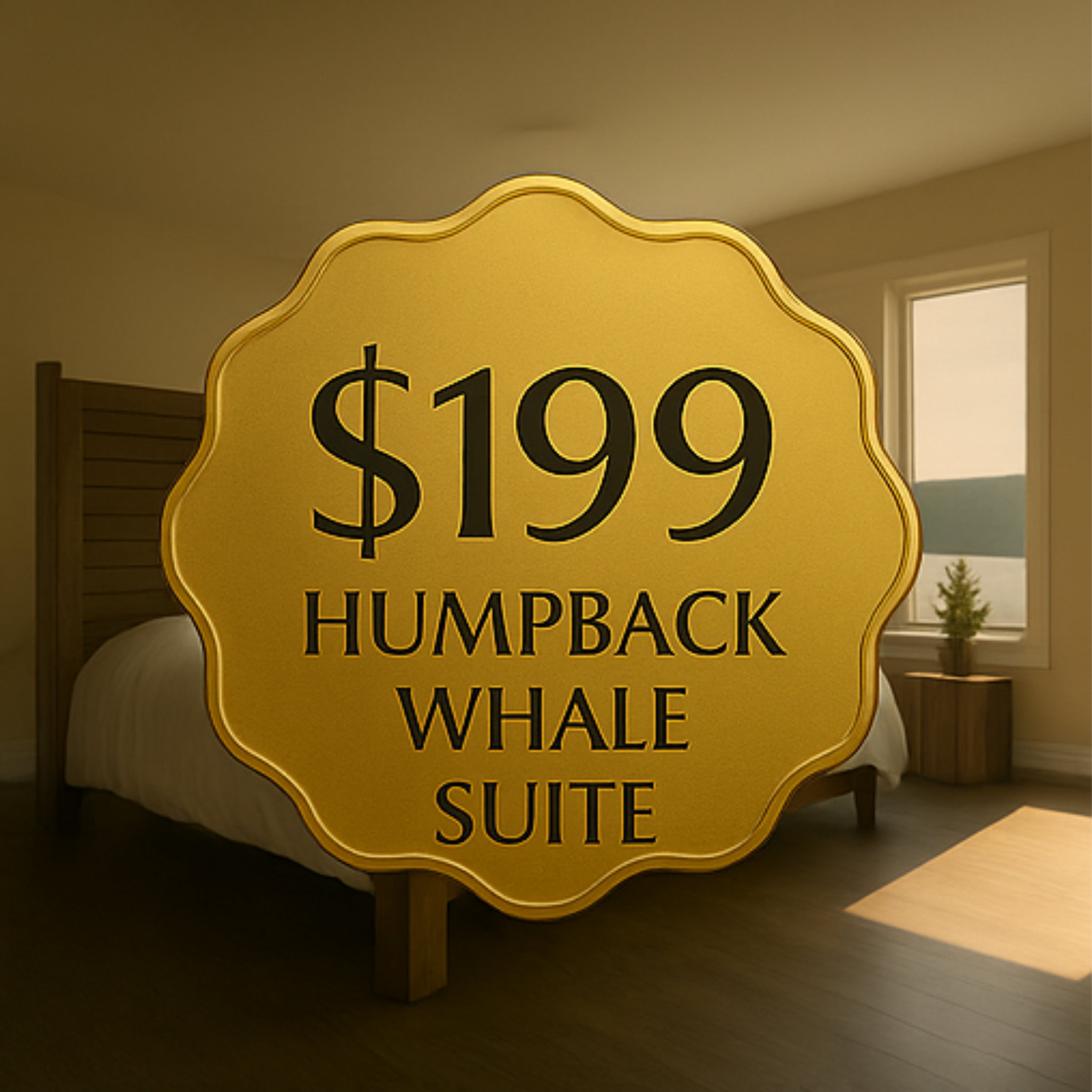 Gold Gift Certificate – Humpback Whale Suite $199